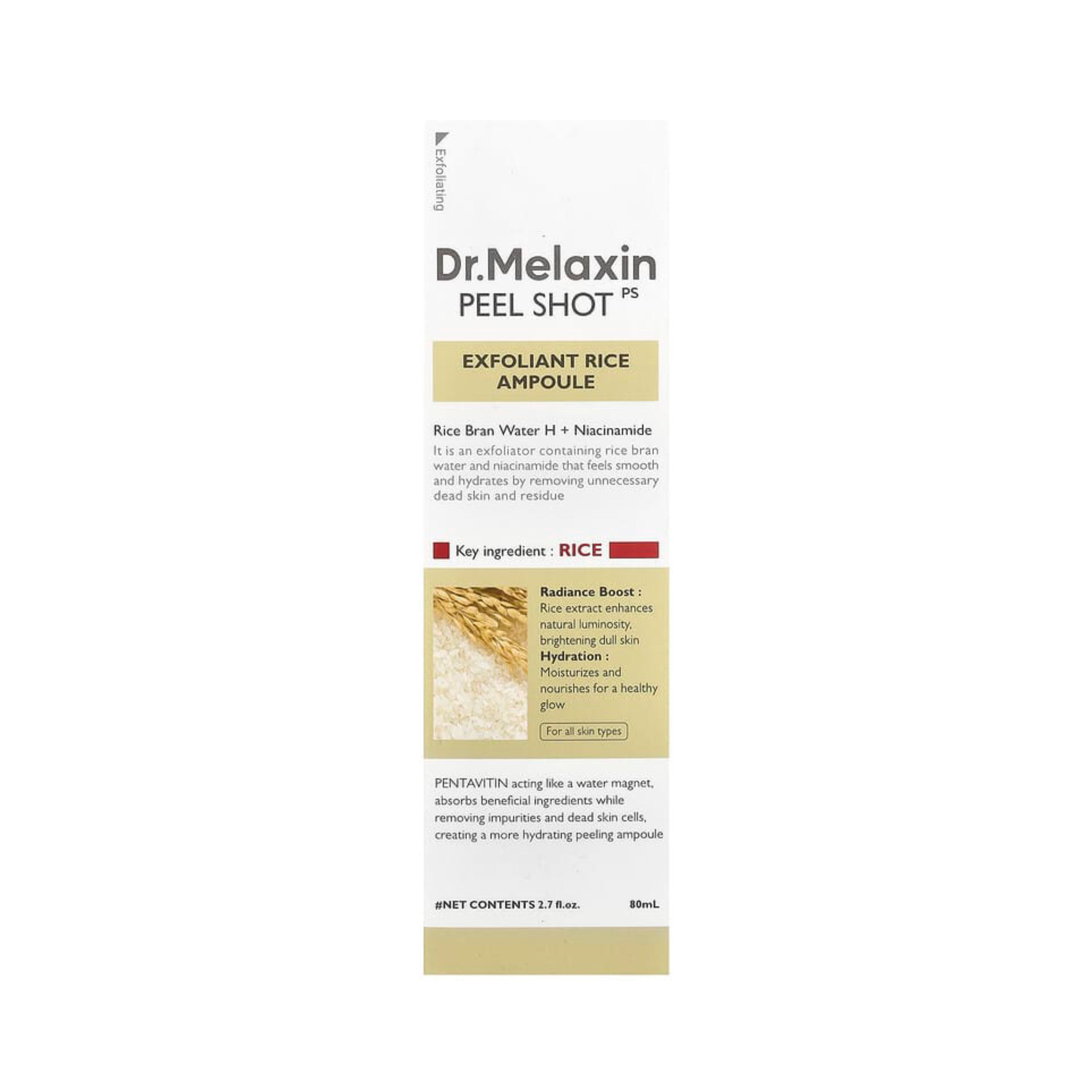 Ampolla Exfoliante de Arroz Blanco Dr. Melaxin Peel Shot Glow 80ml